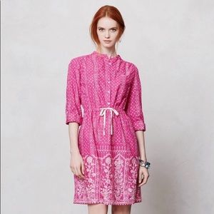 Anthropologie Cotton Drawstring Dress